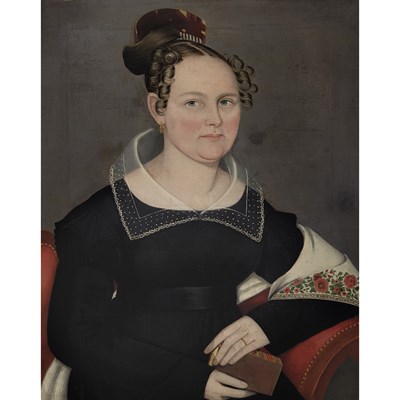 Lot 8 - Ammi Phillips American, 1788-1865 Fashionable...