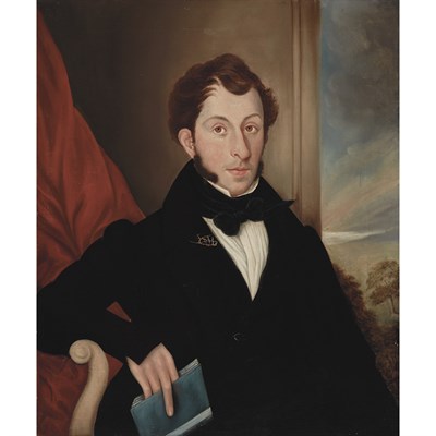 Lot 16 - American School 19th Century Portrait of a Man...