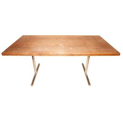 Lot 275 - Stendig Omega Oak and Chromed Metal Desk...