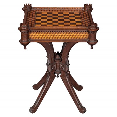 Lot 180 - Gothic Style Parquetry Inlaid Walnut,...