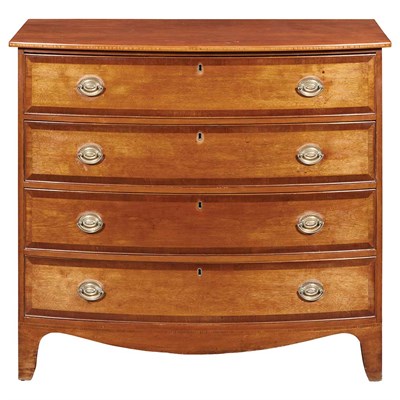 Lot 185 - Federal Inlaid Maple Bowfront Chest of Drawers...