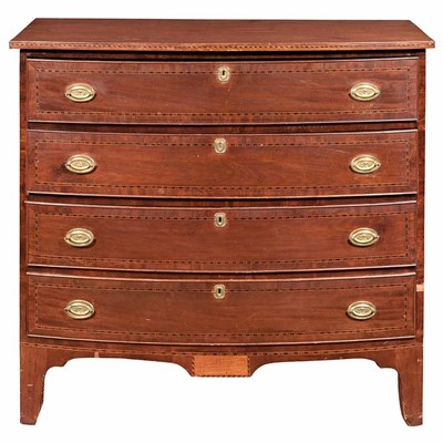 Lot 184 - Federal Inlaid Walnut Bowfront Chest of...