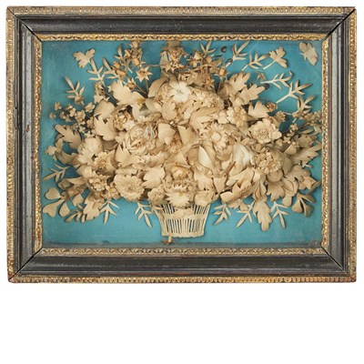 Lot 86 - Quillwork Shadow Box Early 19th century Height...
