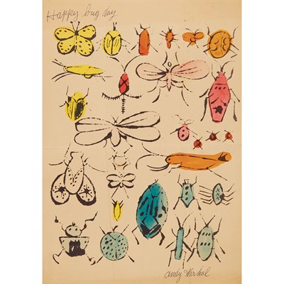 Lot 191 - Andy Warhol HAPPY BUG DAY Hand-colored offset...
