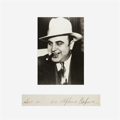 Lot 383 - CAPONE, ALPHONSE Signature and date, September...