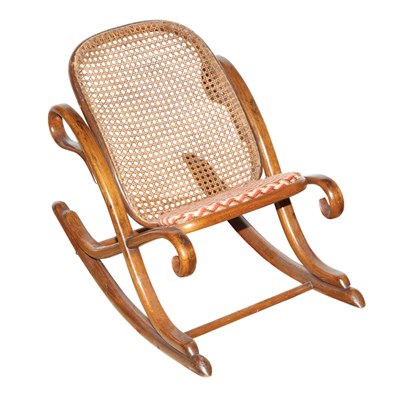 Lot 255 - Bentwood and Woven Cane Rocking Stool