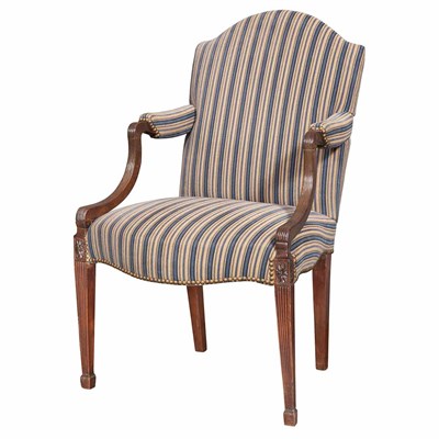 Lot 367 - Pair of George III Mahogany Open Armchairs