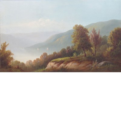 Lot 11 - American School 19th Century Hudson River with...