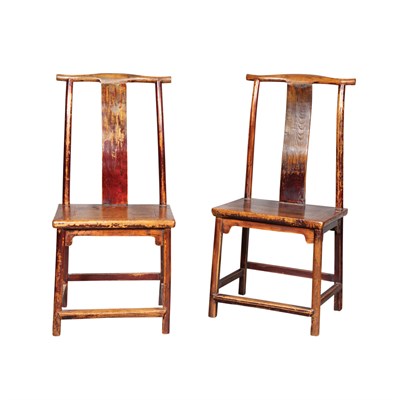 Lot 198 - Pair of Chinese Hardwood Chairs Provenance:...