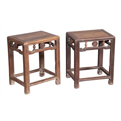 Lot 454 - Pair of Asian Hardwood Stools Provenance:...