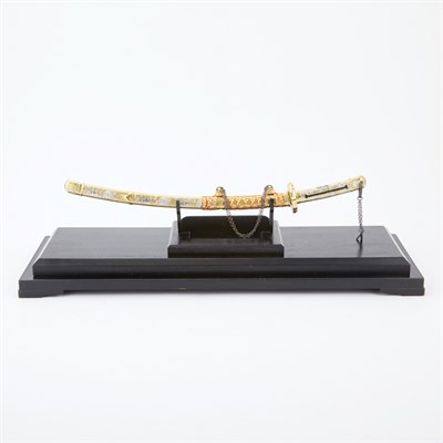 Lot 359 - Japanese Gilt-Metal Sword Length 13 3/4 inches.