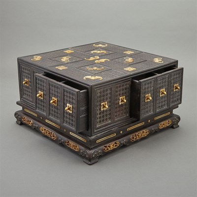 Lot 393 - Chinese Mother-of-Pearl Inlaid Zitan Box Of...
