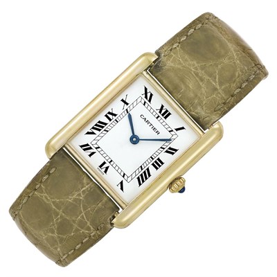 Lot 260 - Gold Tank Wristwatch, Cartier, Paris