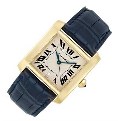 Lot 278 - Gold 'Tank Francaise' Wristwatch, Cartier