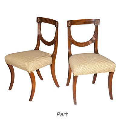 Lot 125 - Set of Six Regency Style Mahogany Dining Chairs