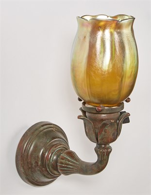 Lot 480 - Set of Four Tiffany Studios Bronze and Gold...