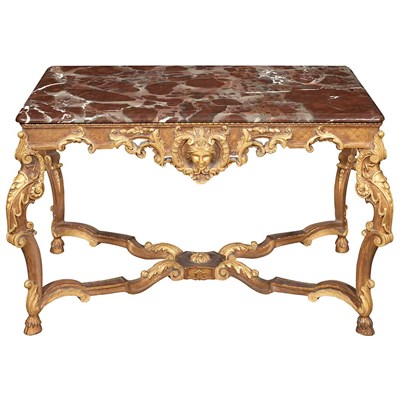 Lot 102 - Louis XV Style Carved and Gold Painted Low...