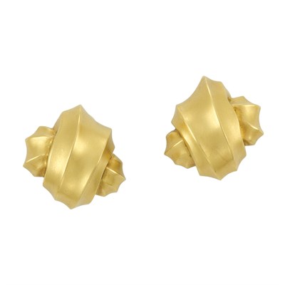 Lot 258 - Pair of Gold Earclips, Angela Cummings