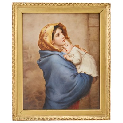 Lot 191 - KPM Painted Porcelain Plaque of Madonna of the...