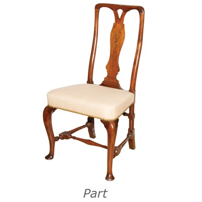 Lot 201 - Assembled Set of Seven Queen Anne Style Inlaid...