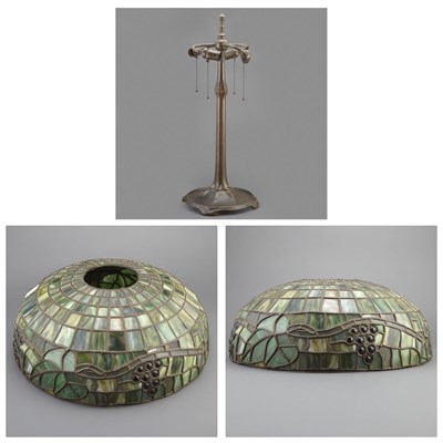 Lot 431 - Tiffany Studios Bronze Lamp Base The floriform...