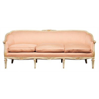 Lot 436 - Louis XVI Style Painted Settee Length 6 feet 7...