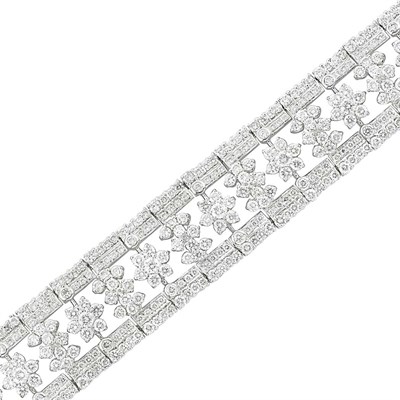 Lot 302 - White Gold and Diamond Bracelet
