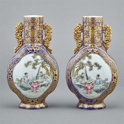 Lot 332 - Pair of Chinese Famille Rose Porcelain Vases...