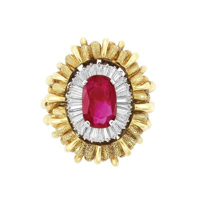 Lot 53 - Platinum, Ruby and Diamond Ring with Gold Jacket
