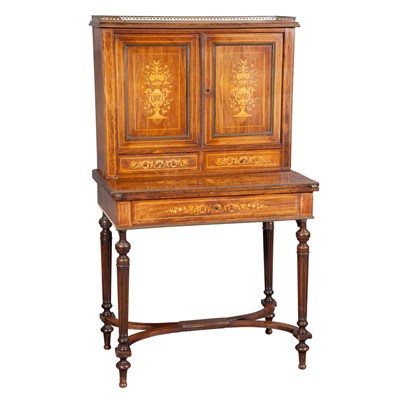 Lot 130 - Louis Phillipe Style Brass Mounted Marquetry...