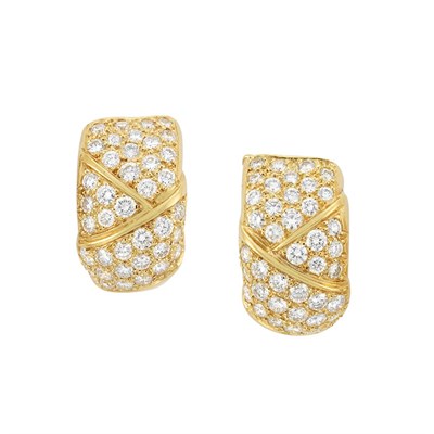 Lot 43 - Pair of Gold and Diamond Earrings, Van Cleef & Arpels, France