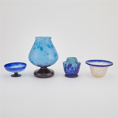 Lot 324 - Group of Three Schneider Glass Articles Circa...