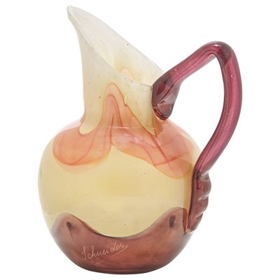 Lot 300 - Two Schneider Glass Pitchers Circa 1925-30...