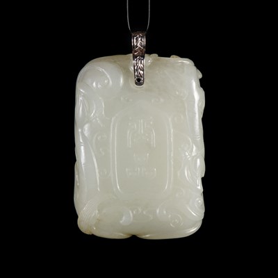 Lot 221 - Chinese White Jade Pendant Qing Dynasty The...