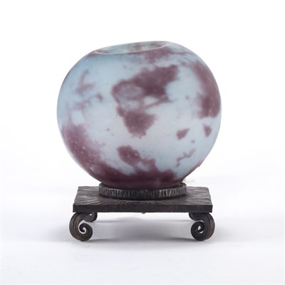 Lot 317 - Schneider Glass and Wrought Iron Night Light...