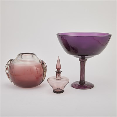 Lot 298 - Three Schneider Glass Articles Circa 1930 and...