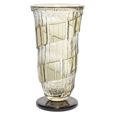 Lot 295 - Schneider Acid Etched Glass Footed Vase Circa...