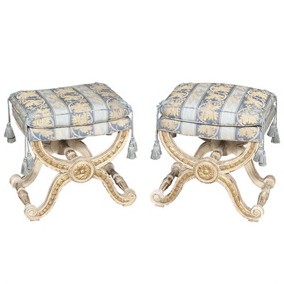 Lot 464 - Pair of Louis XVI Style Carved, Gilt and...