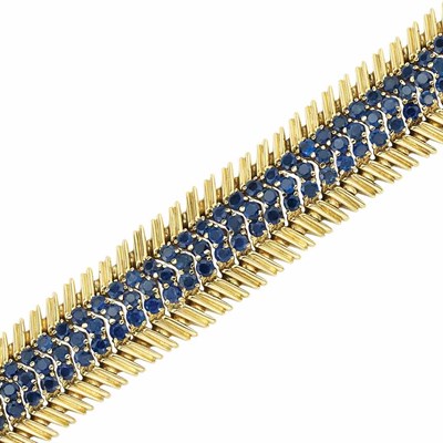 Lot 192 - Gold and Sapphire Bracelet, Tiffany & Co.