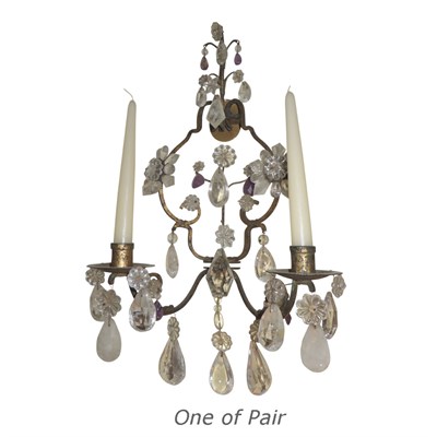 Lot 548 - Pair of Rococo Style Gilt-Metal and Glass...