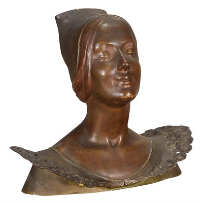 Lot 406 - Bronze Bust of a Renaissance Maiden After a...