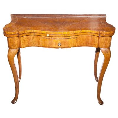Lot 416 - Continental Beech and Walnut Fold-Over Games...