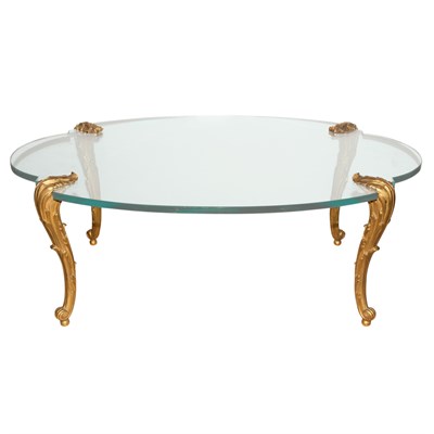 Lot 518 - Jansen Style Gilt-Bronze and Glass Low Table...