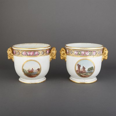 Lot 178 - Pair of Continental Porcelain Jardinieres From...