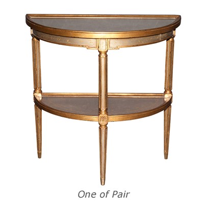 Lot 461 - Pair of Neoclassical Style Giltwood and Glass...
