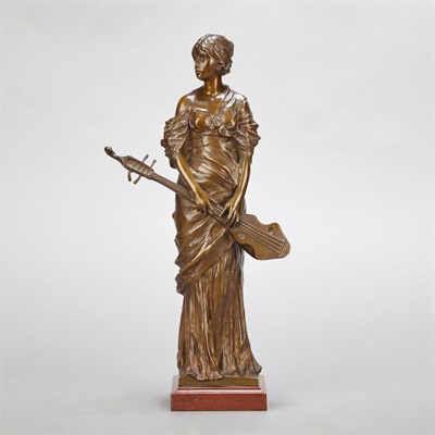 Lot 143 - French Parcel Gilt and Patinated-Bronze Figure...