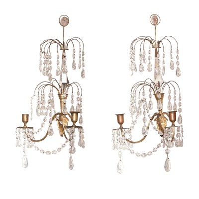 Lot 551 - Pair of Neoclassical Style Gilt-Metal and Cut...