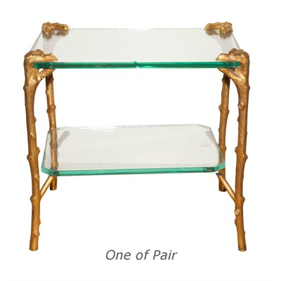 Lot 483 - Pair of Gilt-Bronze and Glass Two-Tier...
