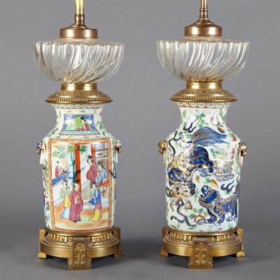 Lot 325 - Two Chinese Gilt-Bronze Mounted Famille Rose...