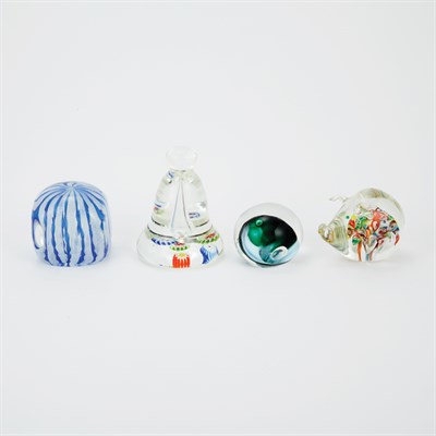 Lot 486 - Group of Four Glass Paperweights Including a...